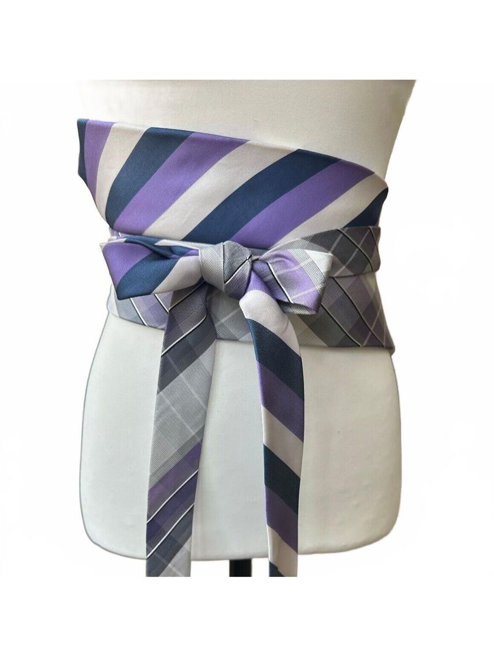 Upcycled Silk Necktie Obi Belt | Handmade Corset Style Belt | One-of-a-Kind | OS